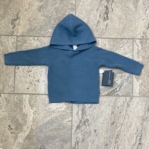 NWT Size 12M Modern Moment Textured Hooded Knit Sweater in Slate Blue